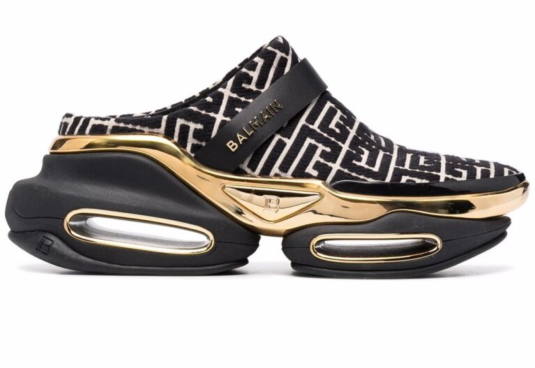 B-Bold monogram-pattern mules sneakers