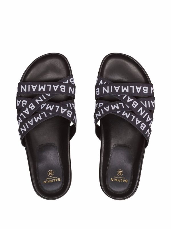 Cross over strap flat slippers - Balmain casual slippers