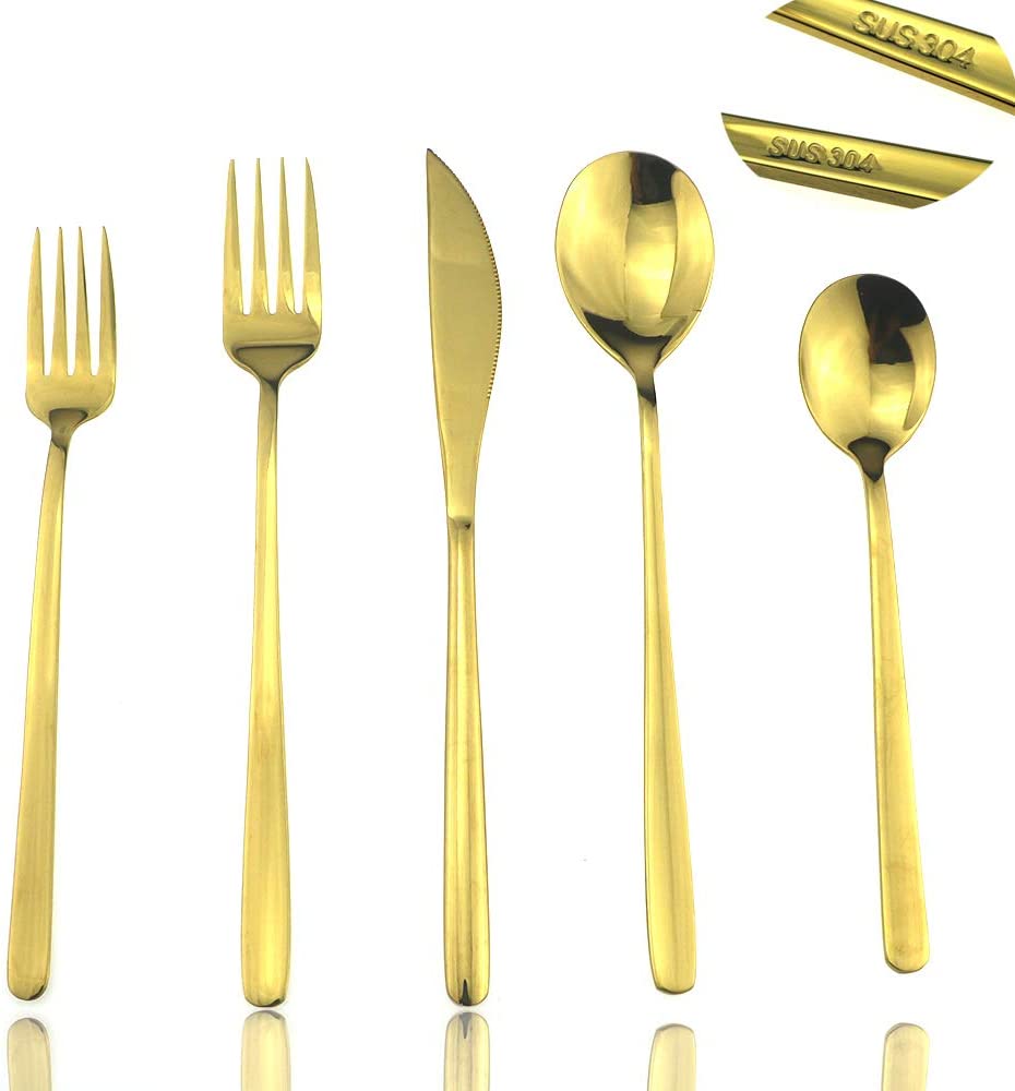 JASHII Gold Matte Long Handle Spoon